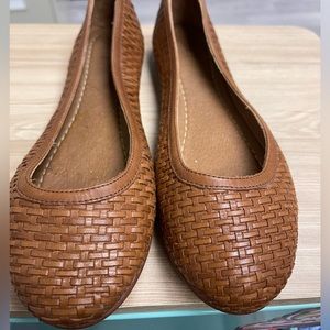 Frye Carson Ballet Flat -woven cognac color